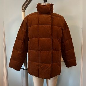NWOT Madewell Corduroy Puffer Jacket - Baby Cord - Burnt Orange Med…